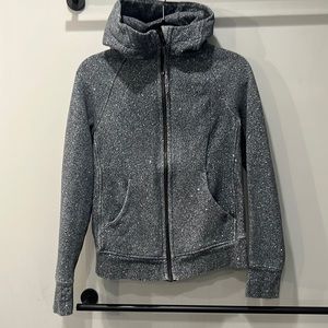 Lululemon zip up hoodie gray blue speckled size 8